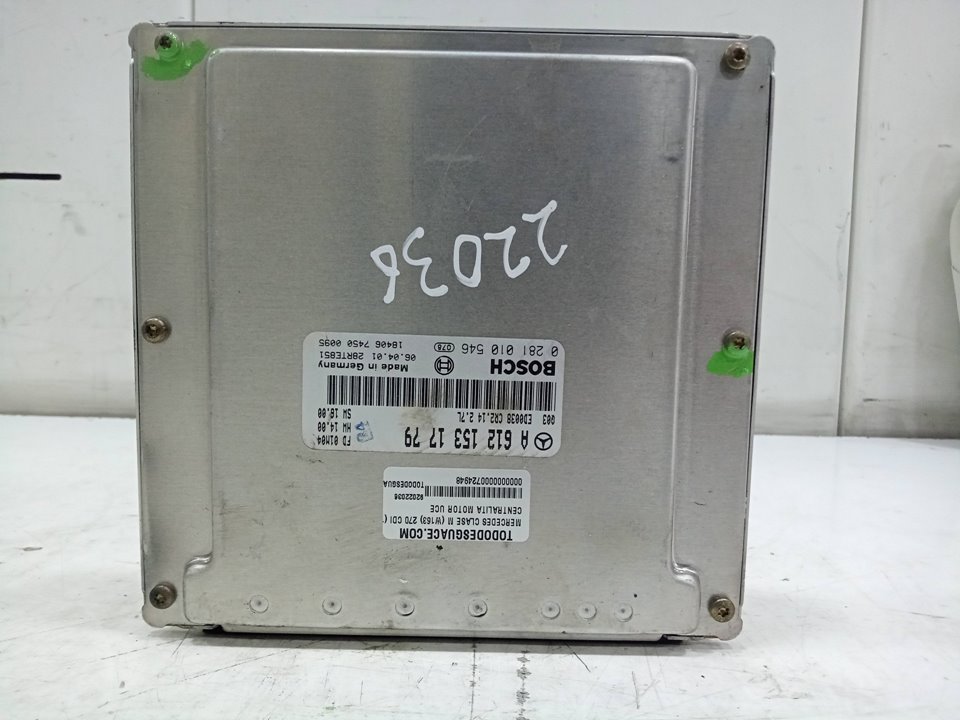 Centralita motor uce mercedes-benz clase m ml 270 cdi (163.113)