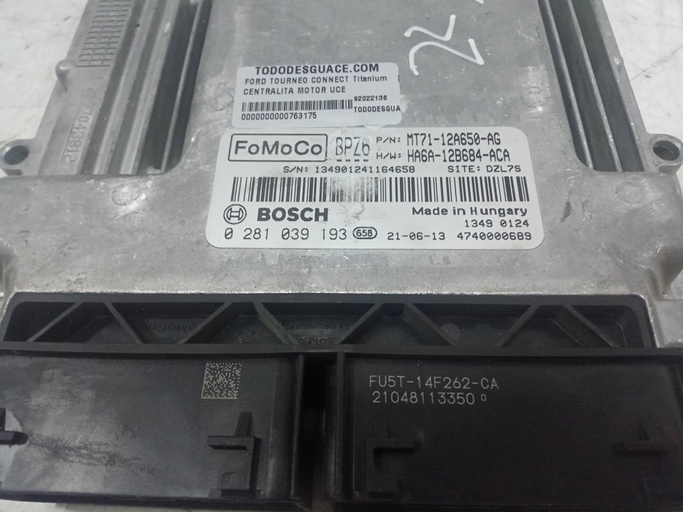 Centralita motor uce ford tourneo connect  grand tourneo connect kombi 1.5 tdci
