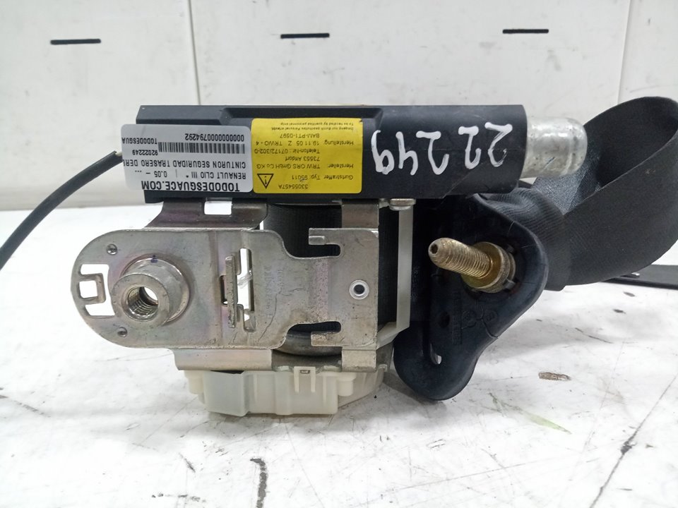Cinturon seguridad trasero derecho renault clio iii 