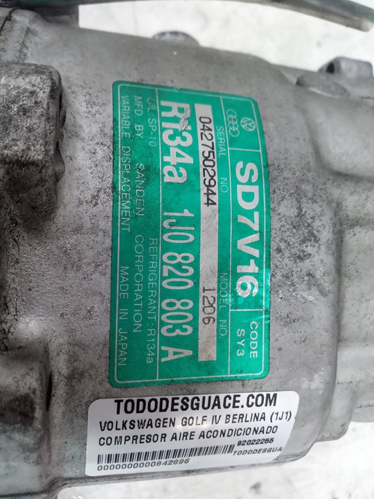 Compresor aire acondicionado volkswagen golf iv 1.9 tdi