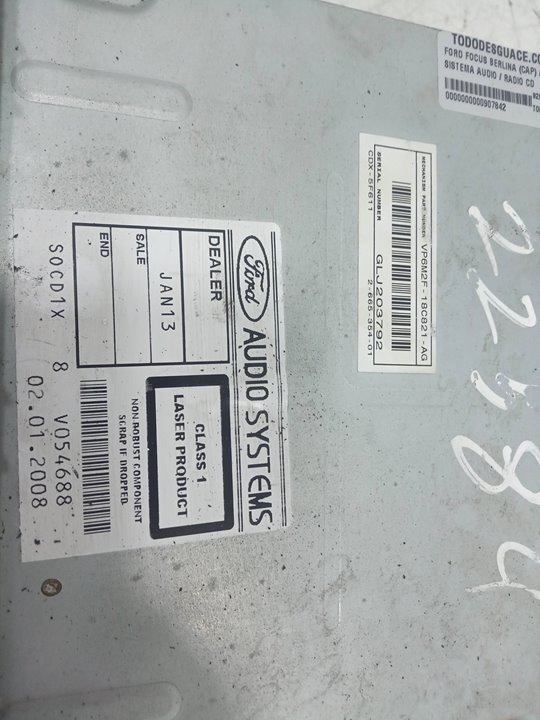 Sistema audio / radio cd ford focus ii 1.6 tdci