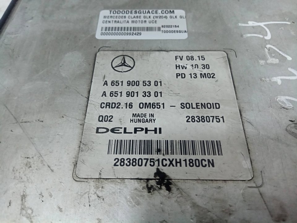 Centralita motor uce mercedes-benz clase glk 220 cdi 4matic (204.984 204.