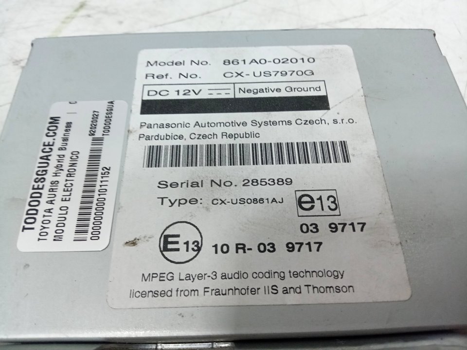 Modulo electronico toyota auris 1.8 hybrid (zwe186_)