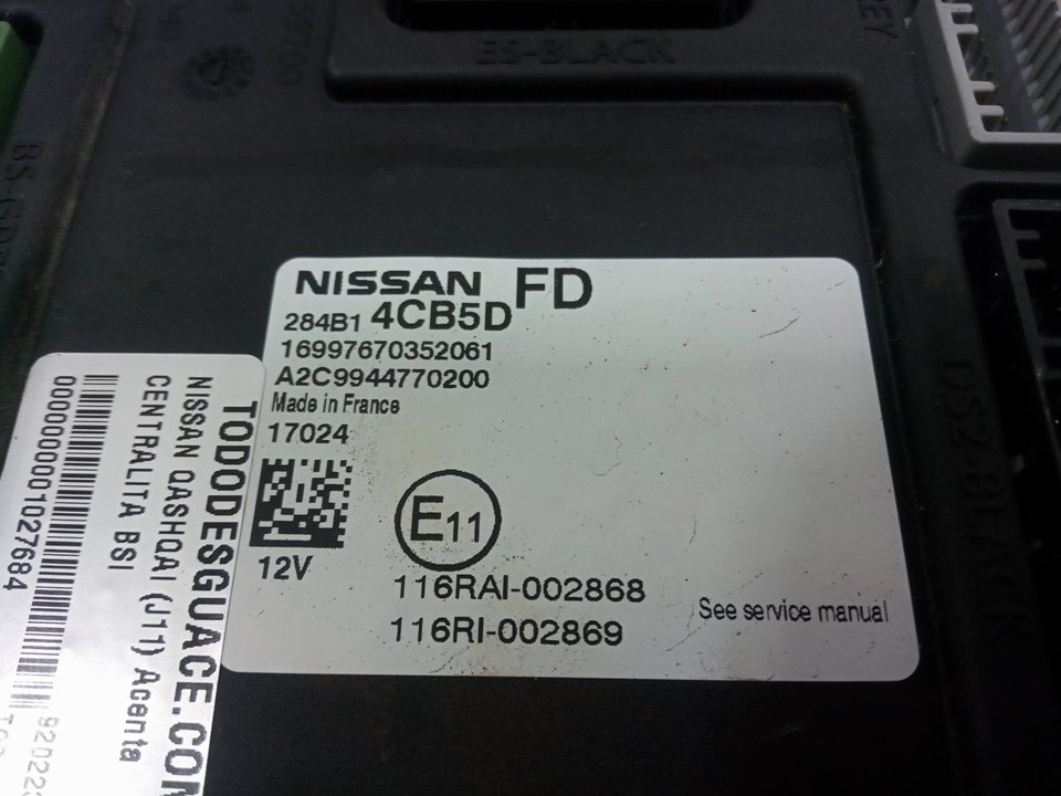 Centralita bsi nissan qashqai ii todo terreno cerrada 1.5 dci