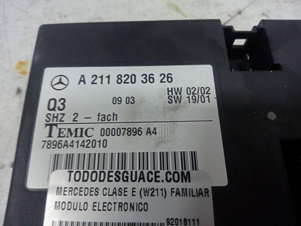 Modulo electronico mercedes-benz clase e t-model e 220 t cdi (211.206)