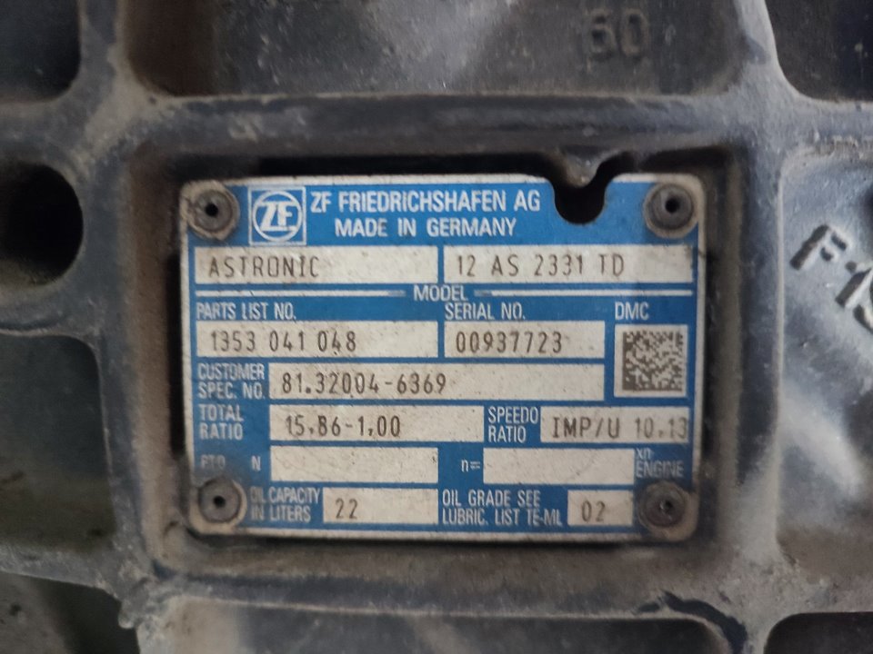 Caja cambios man tgx 18.xxx fg    4x2   bl