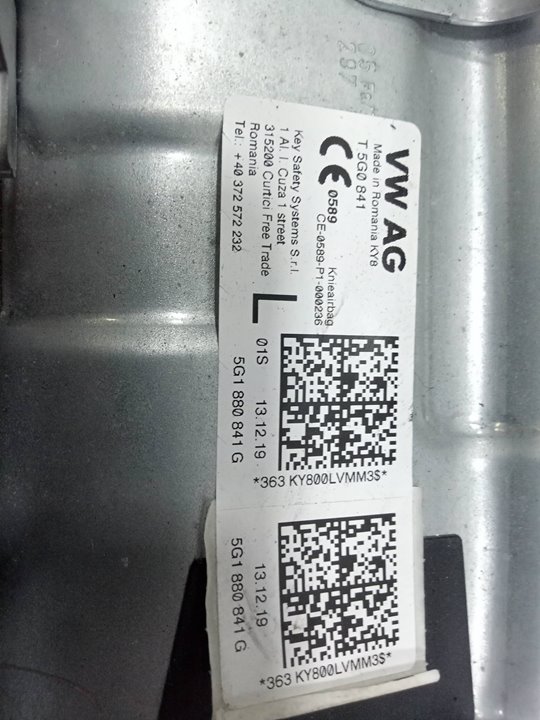 Kit airbag volkswagen golf vii 1.5 tsi