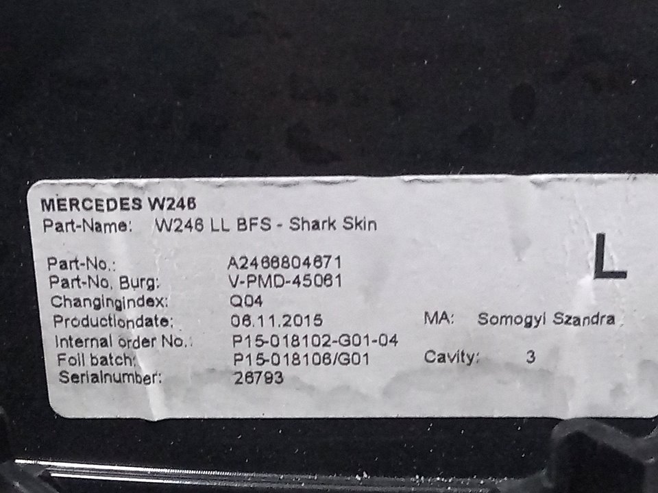 Moldura salpicadero mercedes-benz clase b b 180 cdi  d (246.212)