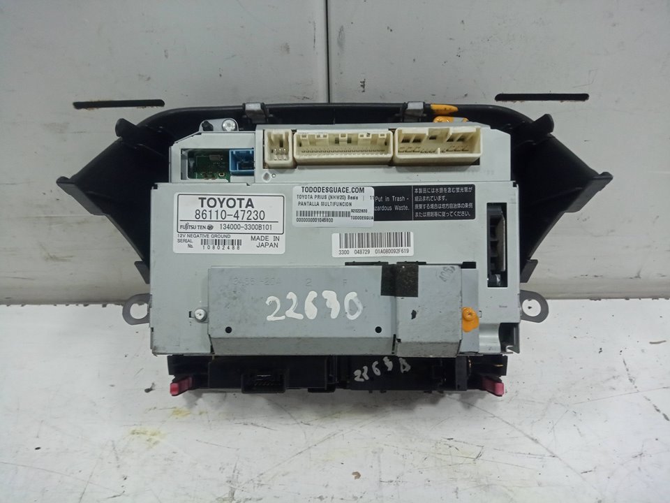  pantalla multifuncion toyota prius fastback 1.5 (nhw20_)