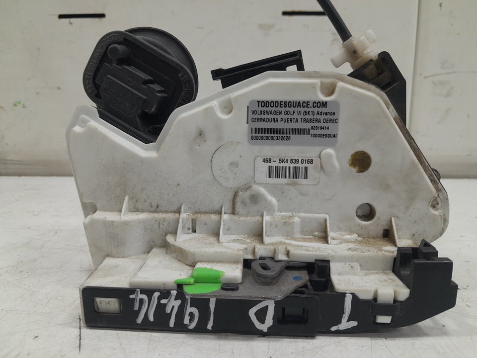 Cerradura puerta trasera derecha volkswagen golf vi 2.0 tdi