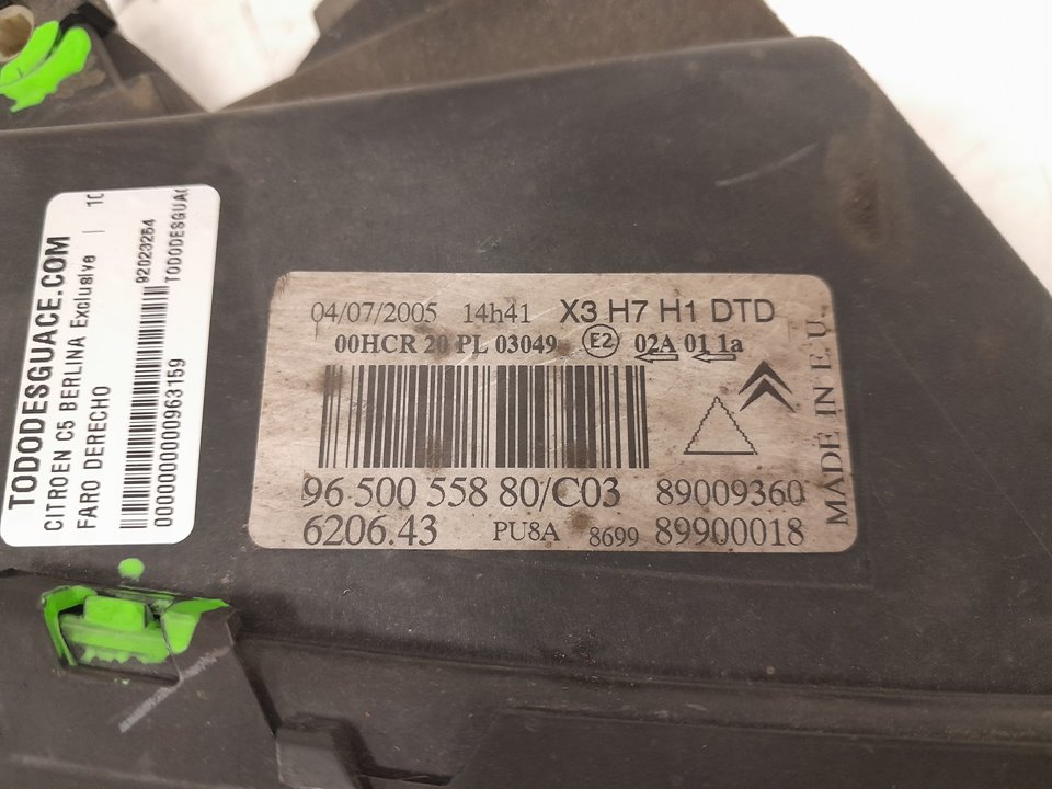 Faro derecho citroen c5 i 2.0 16v (dcrfnc dcrfnf)