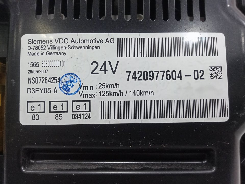 Cuadro instrumentos renault master pro cajachasis  magnum ab 2005 cabina adel.tr
