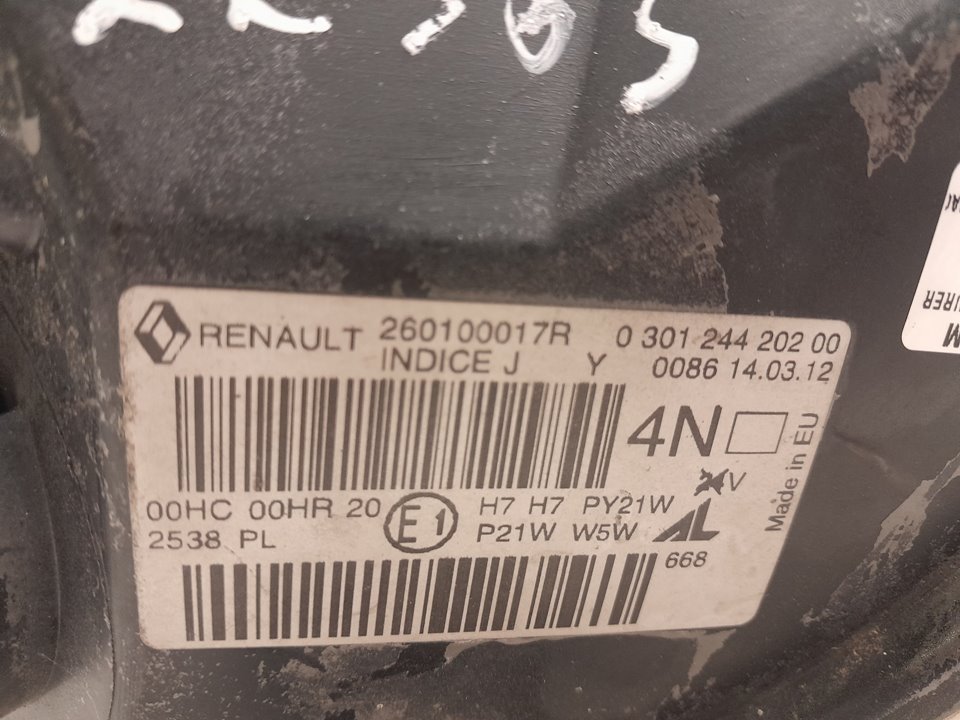 Faro derecho renault megane iii fastback 1.5 dci (bz09 bz0d)