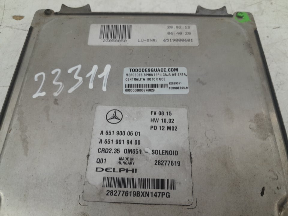 Centralita motor uce mercedes sprinterii caja abier