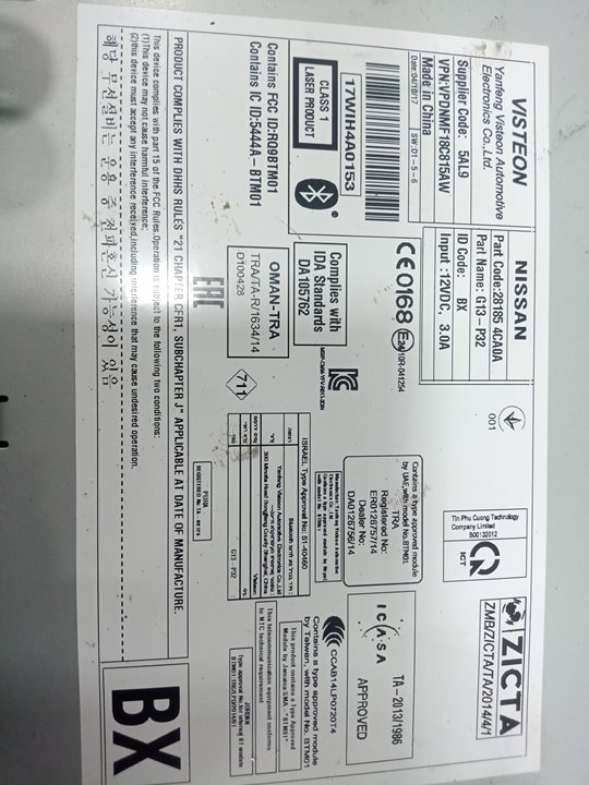 Sistema audio / radio cd nissan qashqai ii todo terreno cerrada 1.5 dci
