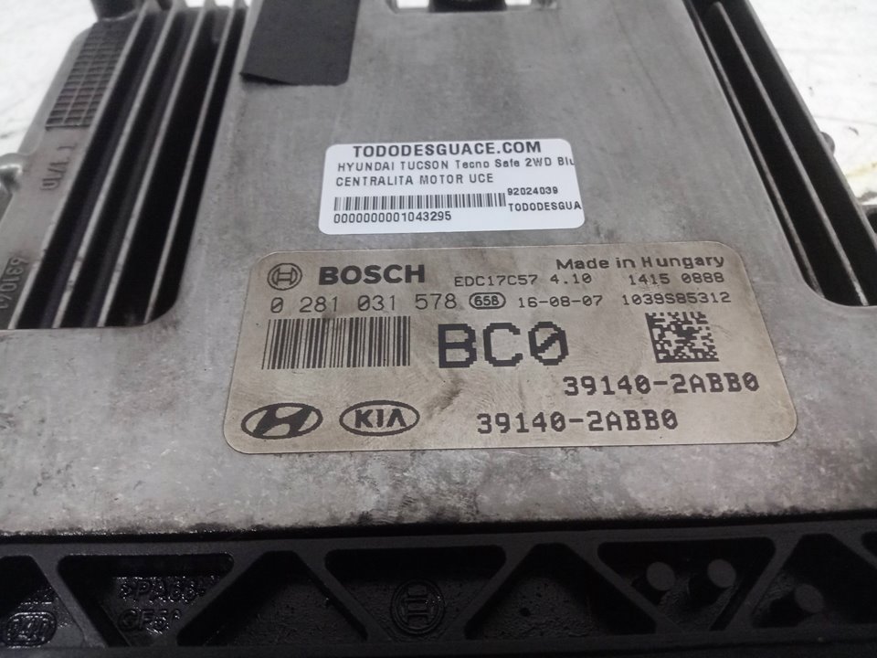Centralita motor uce hyundai tucson   tecno safe 2wd bluedrive   