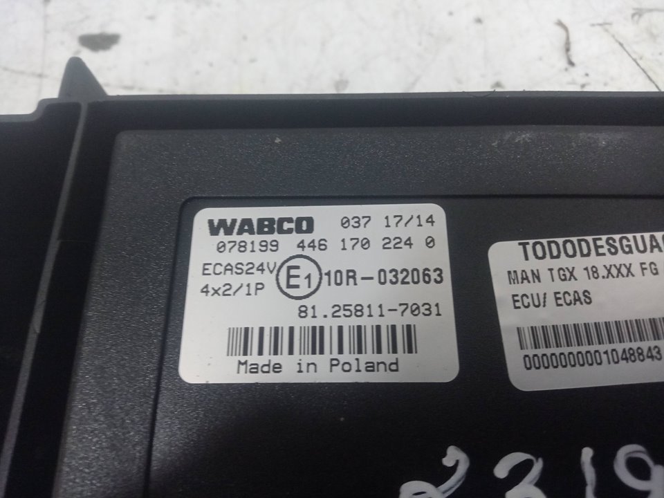 Ecu/ ecas tgx 18.xxx fg    4x2   bl xl