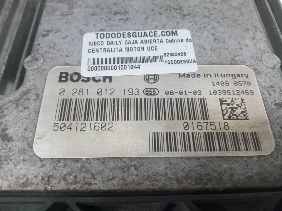 Centralita motor uce daily caja abierta cabina dob