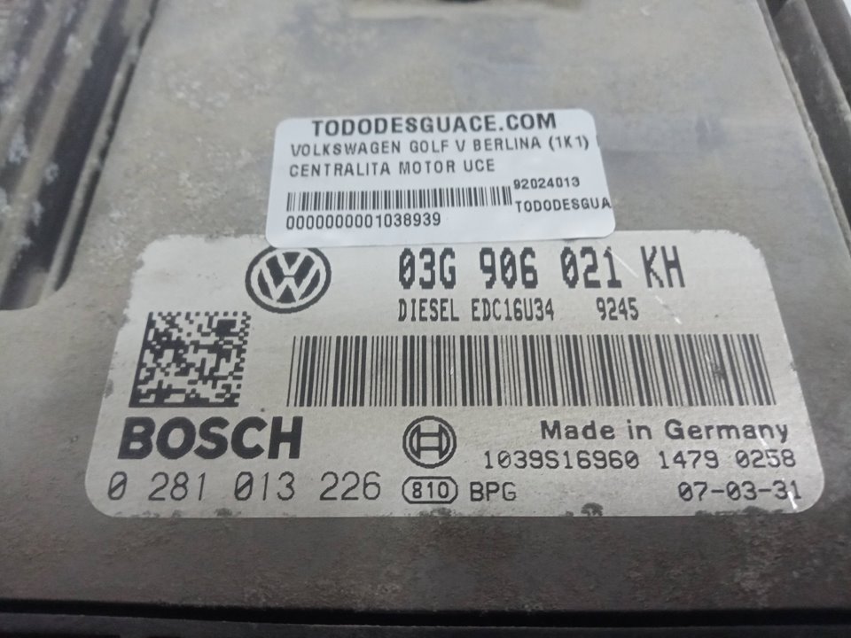 Centralita motor uce volkswagen golf v   berlina (1k1) highline 4moti