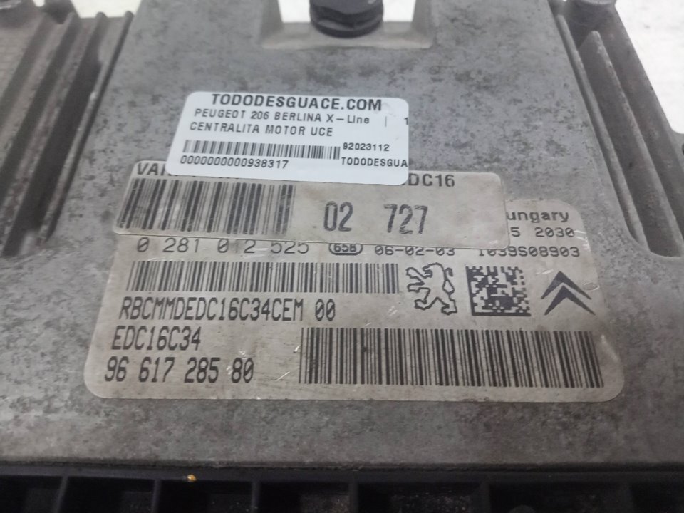 Centralita motor uce peugeot 206 fastback 1.4 hdi eco 70
