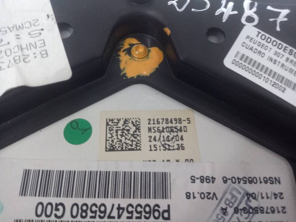 Cuadro instrumentos peugeot 307 break 2.0 hdi 90