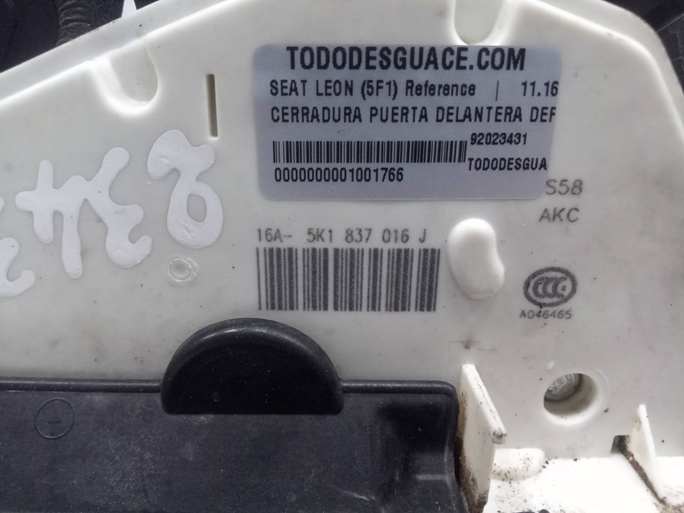 Cerradura puerta delantera derecha seat leon 1.6 tdi