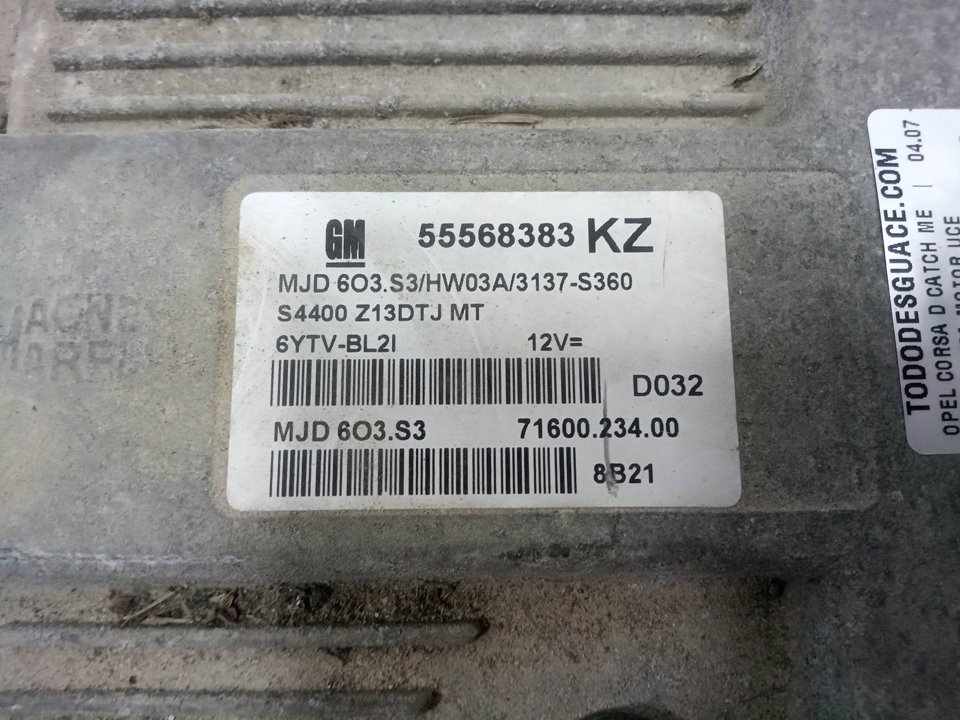 Centralita motor uce opel corsa d 1.3 cdti (l08 l68)