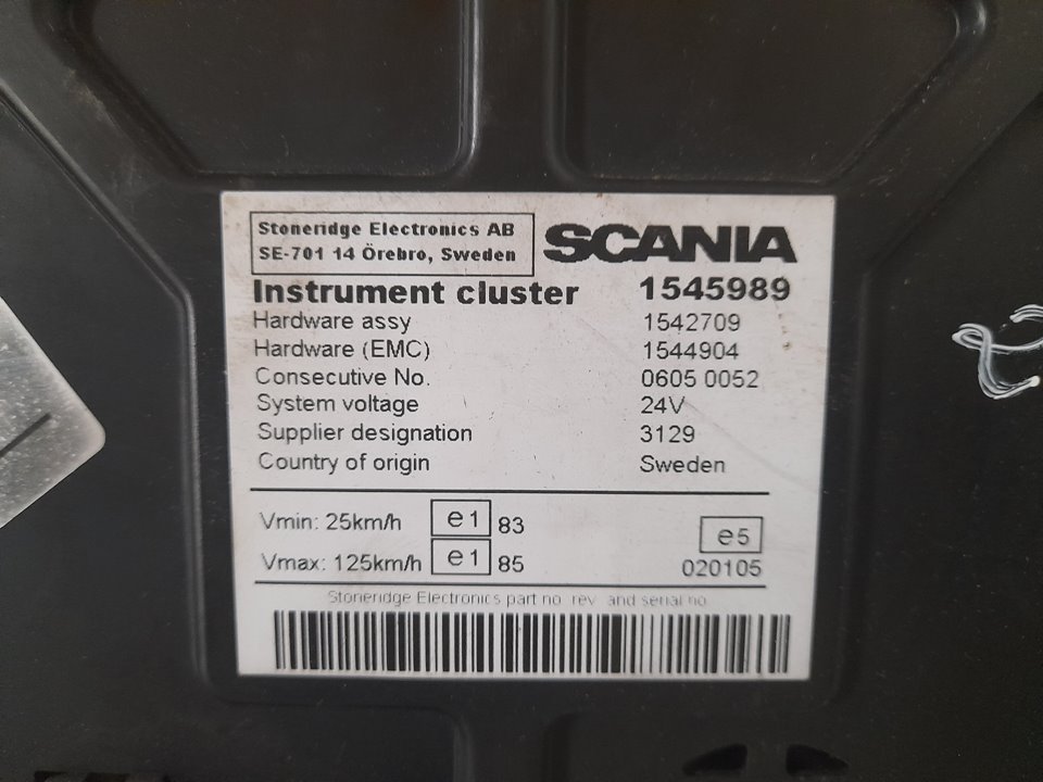 Cuadro instrumentos scania serie pgr (lclase) f