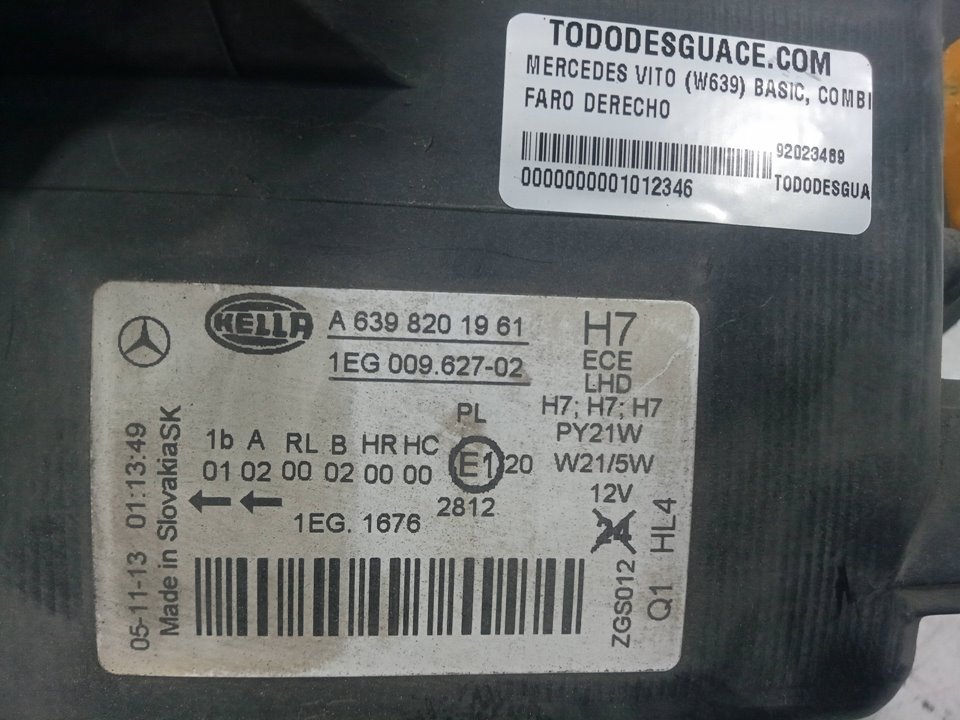 Faro derecho mercedes vito (w639) basic com