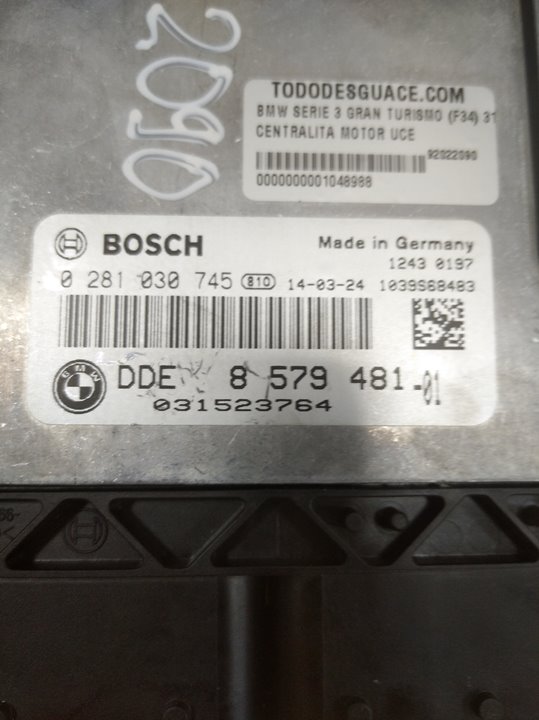 Centralita motor uce bmw 3 gran turismo 318 d