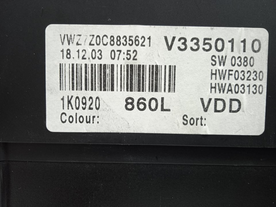 Cuadro instrumentos volkswagen golf v (1k1)(10.2003) conceptline (e)