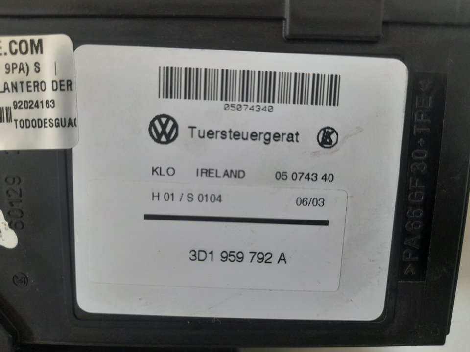 Motor elevalunas delantero derecho porsche cayenne (tipo 9pa) s