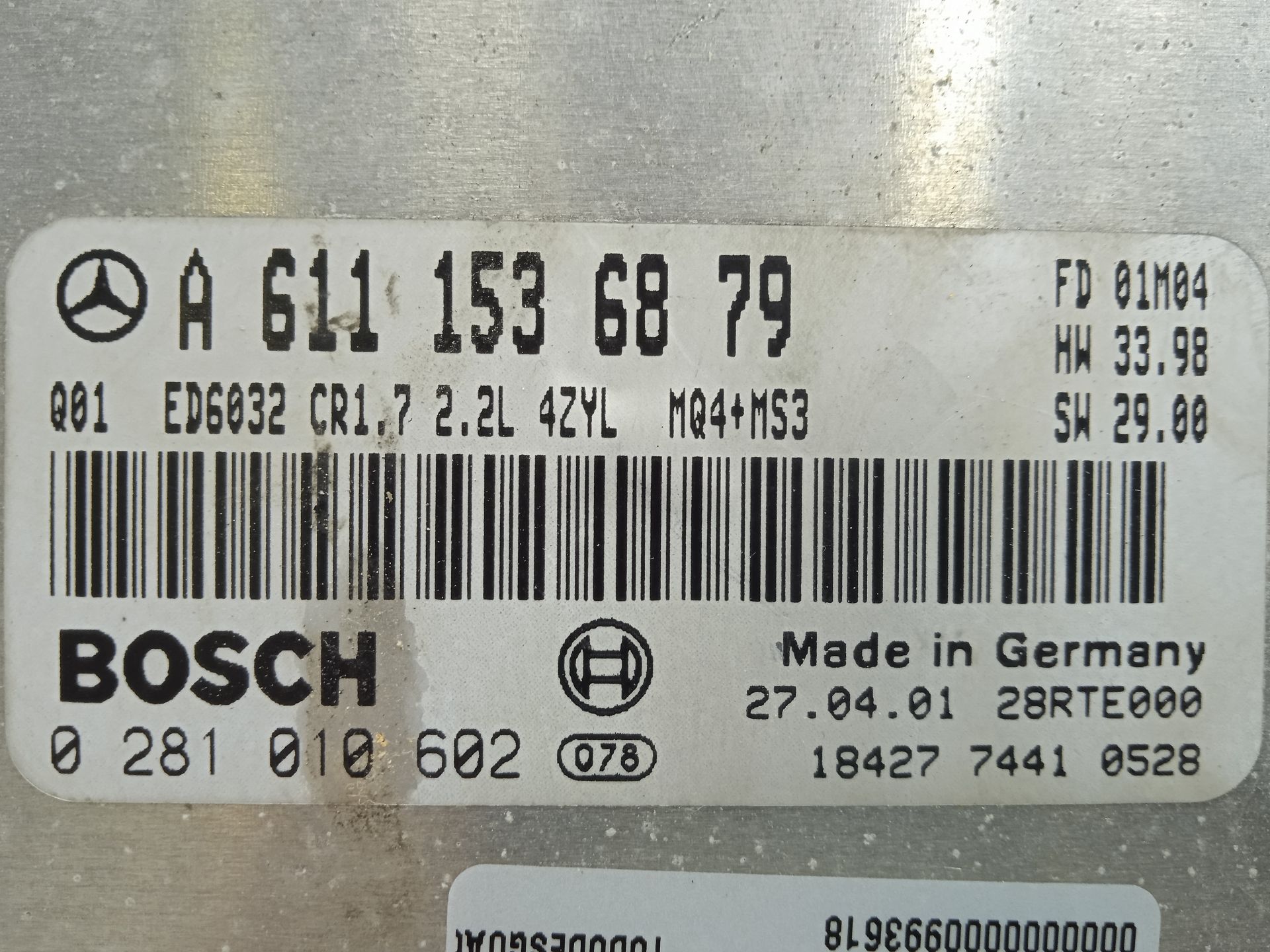 Centralita motor uce mercedes-benz vito kombi (638) 108 cdi    (638.194)