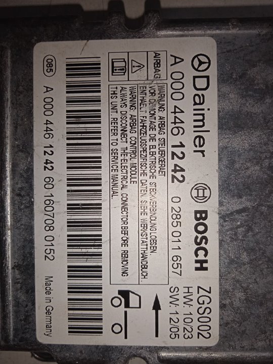 Centralita airbag mercedes-benz actros 4 2-ejes bm 963 (2011) 18xx 4x2 szm l bigspace