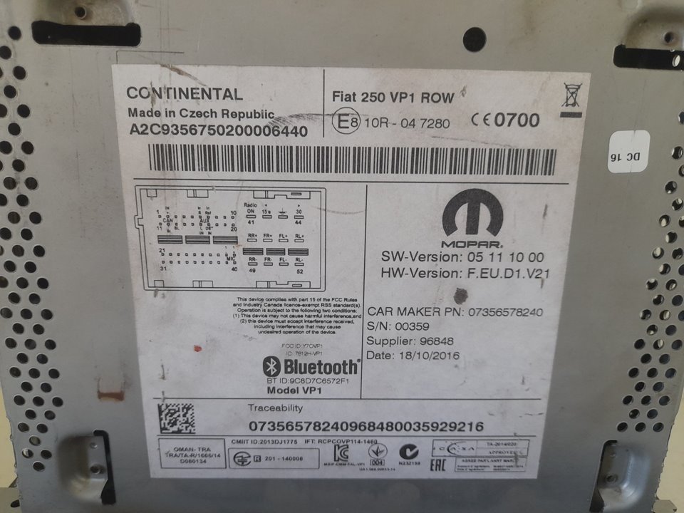 Sistema audio / radio cd 335 l1h2 komfort hdi 130