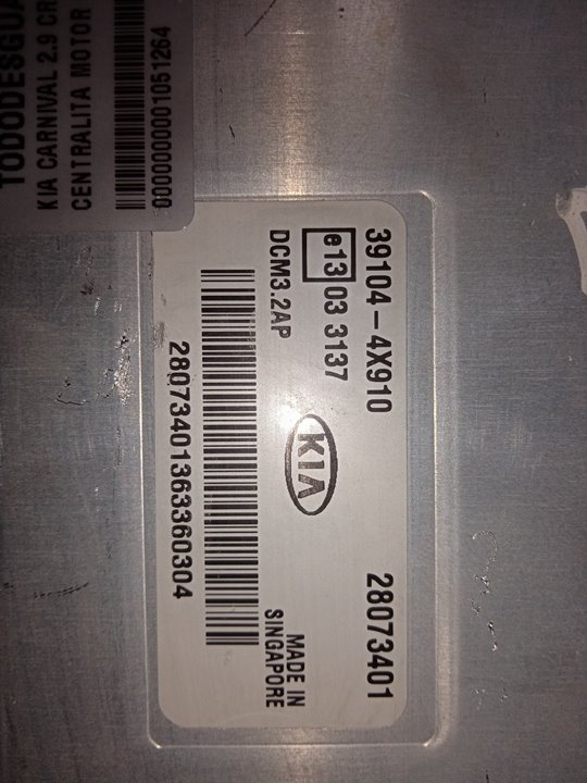 Centralita motor uce kia carnival 2.9 crdi vgt active
