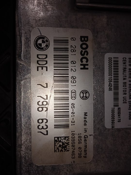 Centralita motor uce bmw serie 5 berlina (e60) 530d