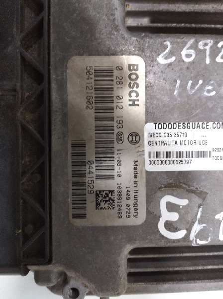 Centralita motor uce iveco  no identificado