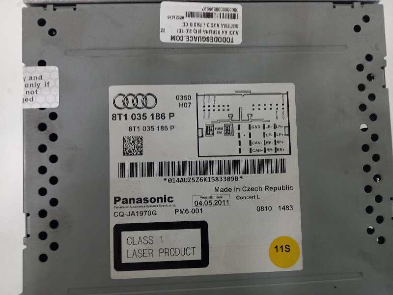 Sistema audio / radio cd audi  no identificado