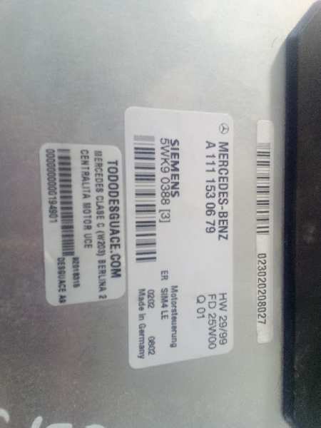 Centralita motor uce mercedes-benz clase c (bm 203) berlina 200 compressor (203.045)