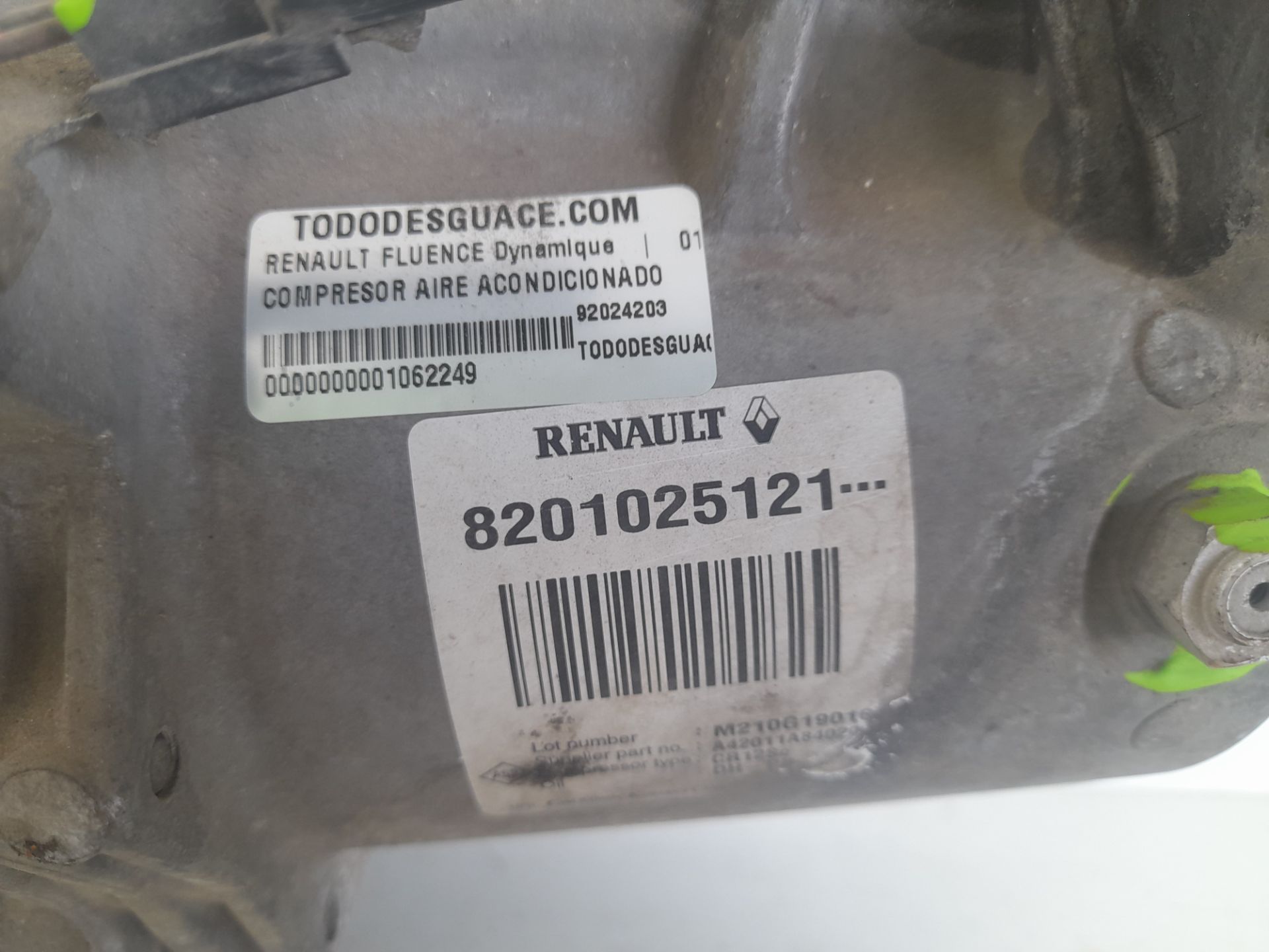 Compresor aire acondicionado renault fluence dynamique