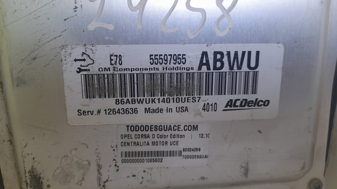 Centralita motor uce opel corsa d color edition