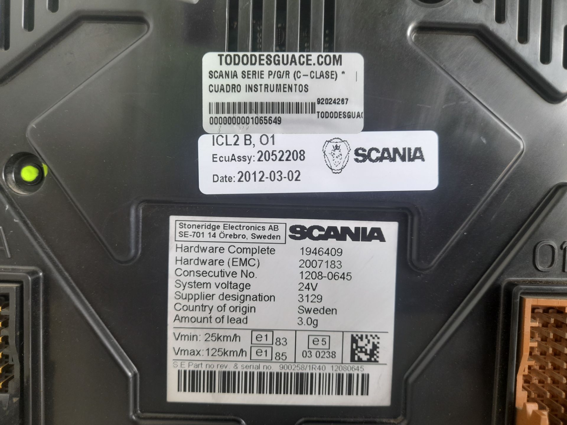 Cuadro instrumentos scania baureihe c-klasse pgr (2004) 