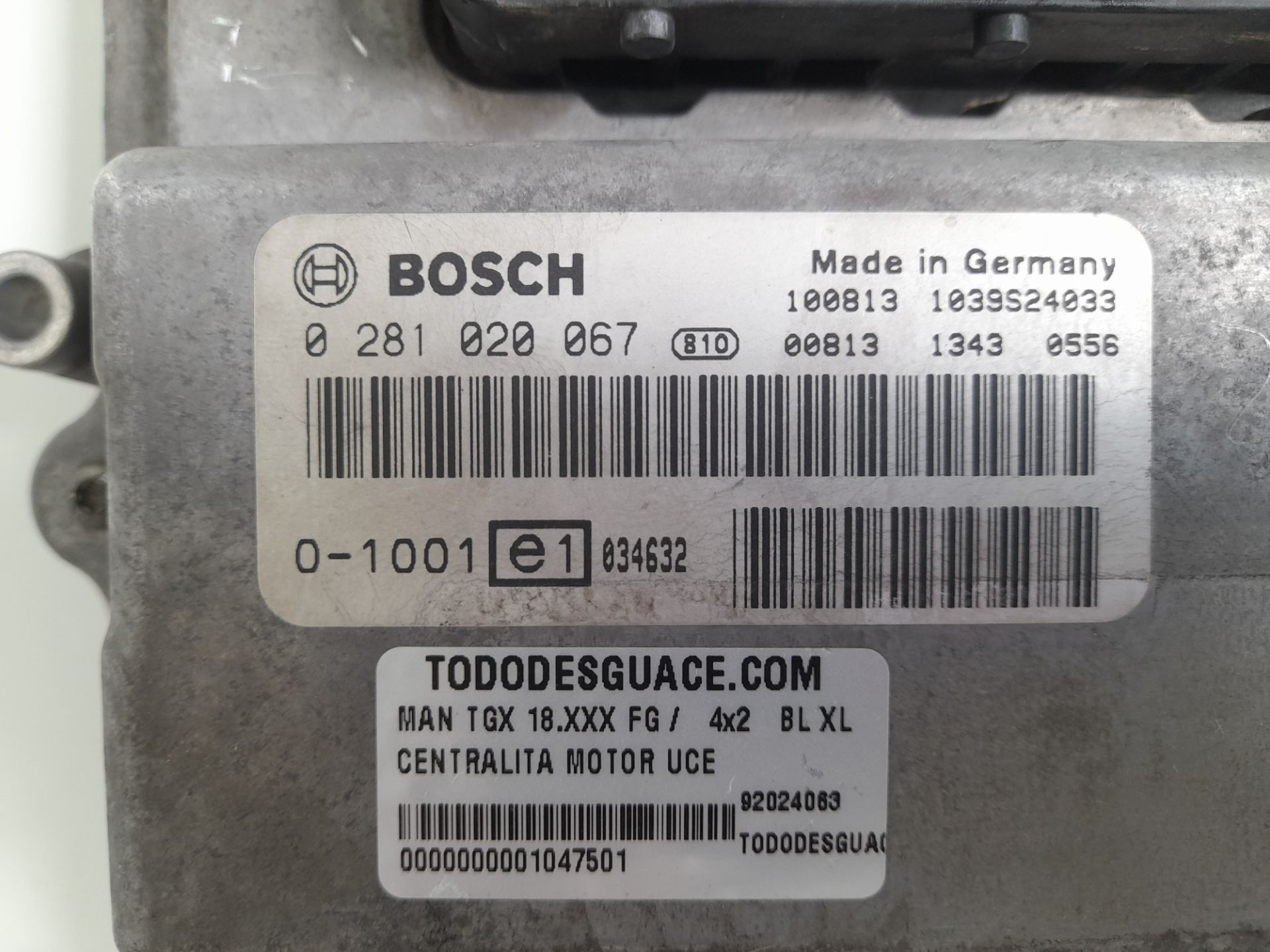 Centralita motor uce man tgx 18.xxx (2007) fg    4x2   bl xl