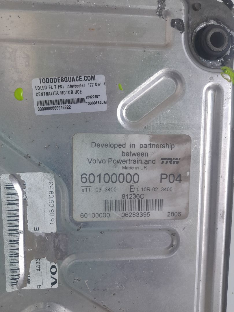Centralita motor uce volvo fl 7 (1986) fki  intercooler  177 kw  4x2 