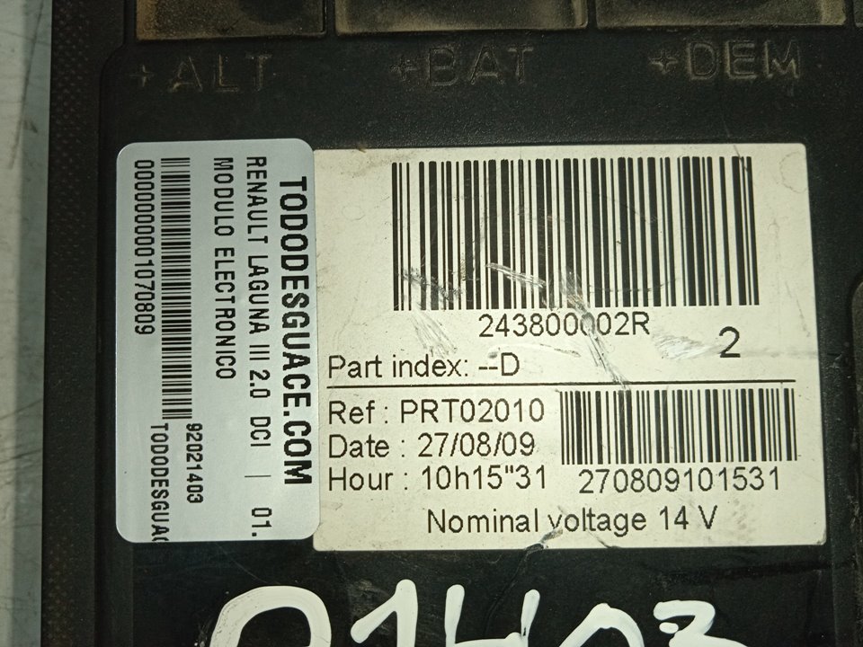 Modulo electronico renault  no identificado