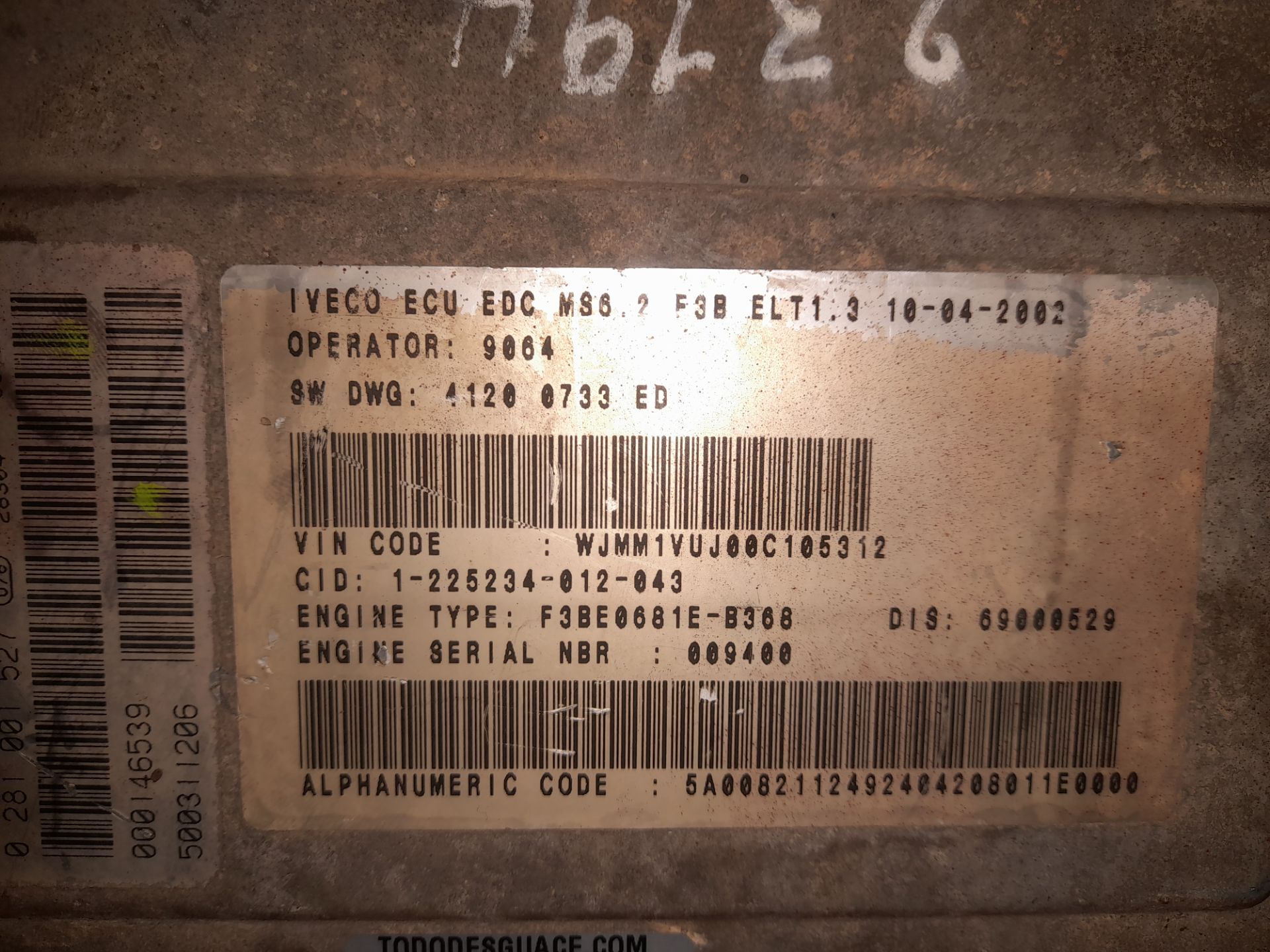 Centralita motor uce iveco eurostar ld (1993) fsa     (ld 440 e 48  4x2) gra