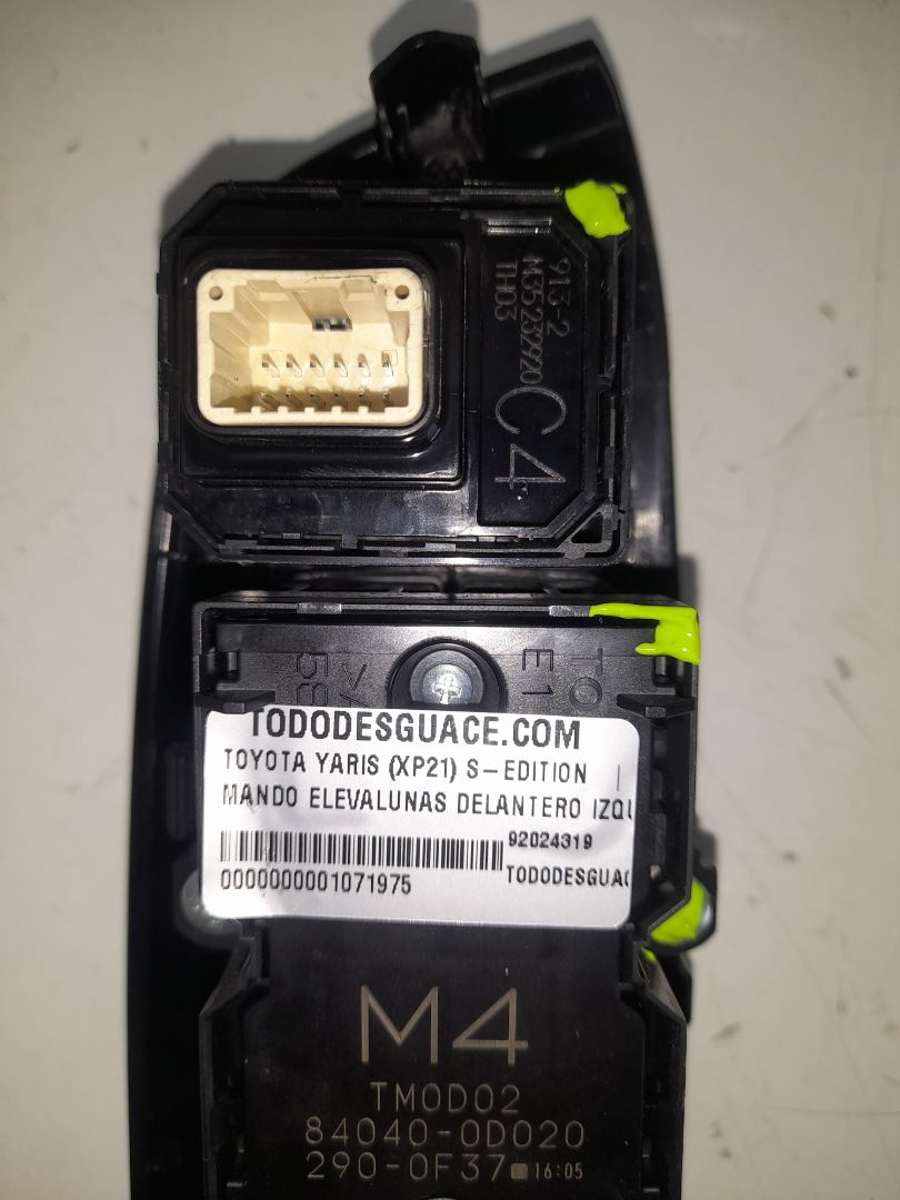 Mando elevalunas delantero izquierdo toyota yaris (xp21) sedition