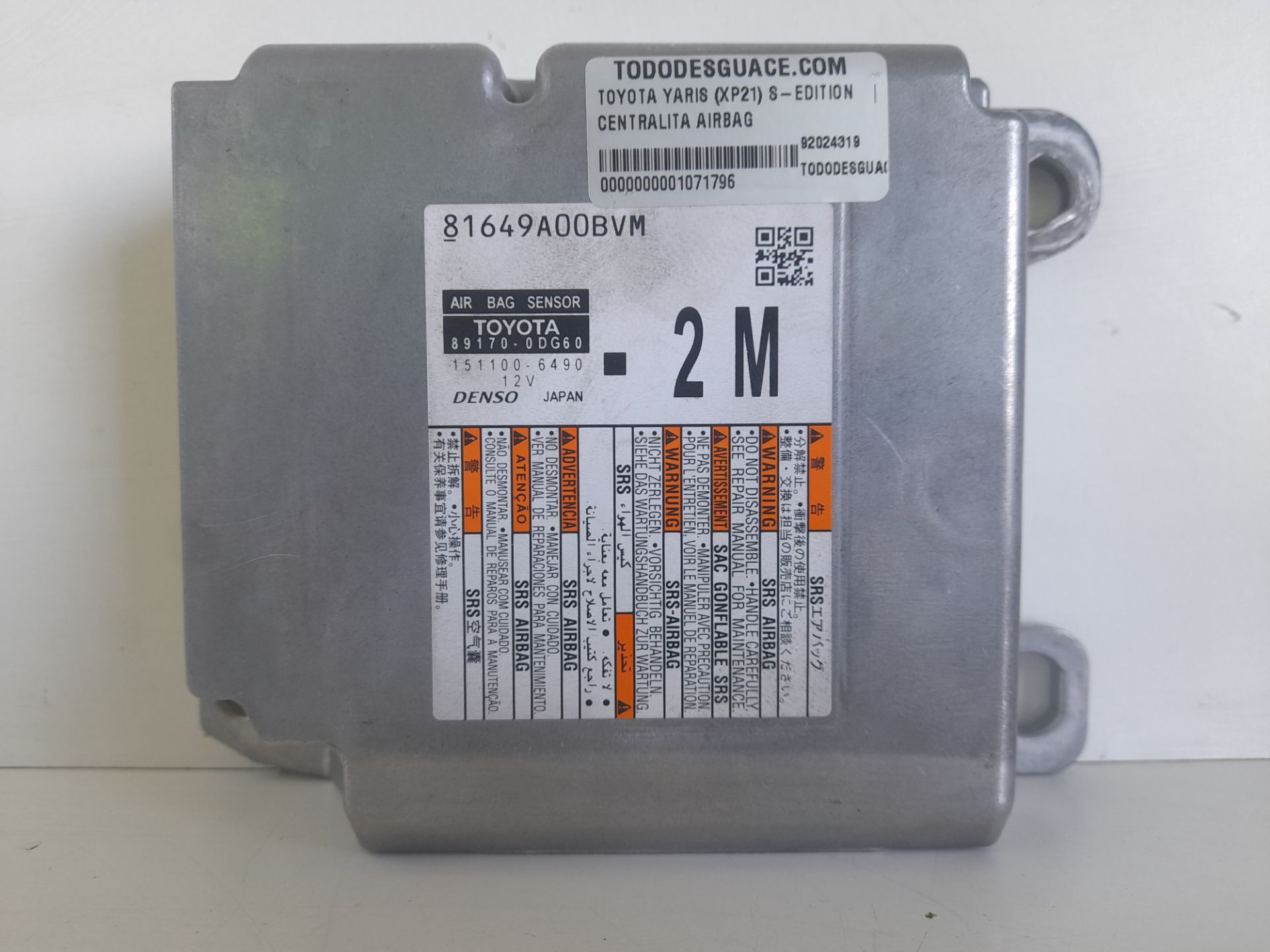 Centralita airbag toyota yaris (xp21) sedition