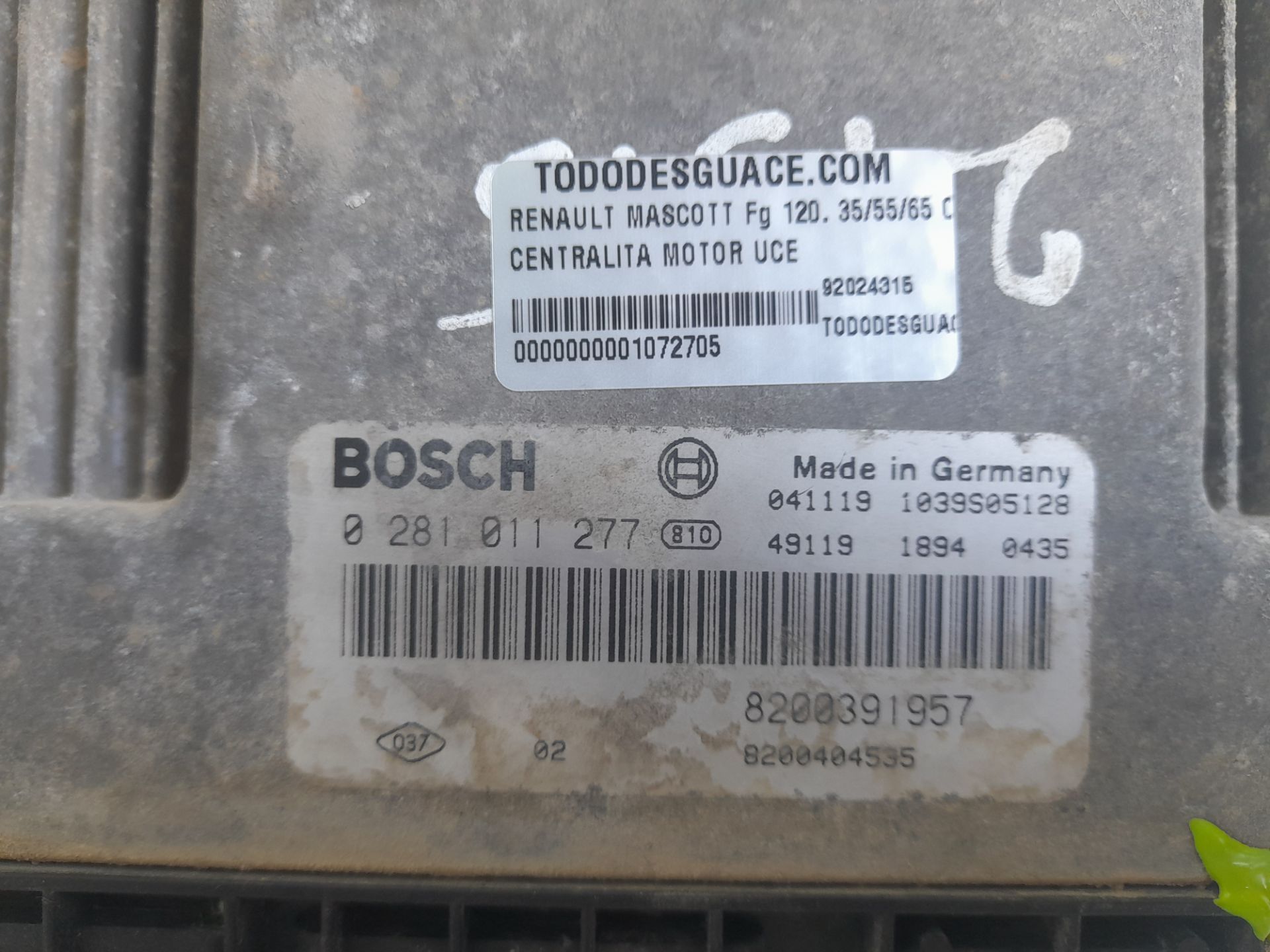 Centralita motor uce renault mascott (2004) fg 120. 355565 cabina indivi